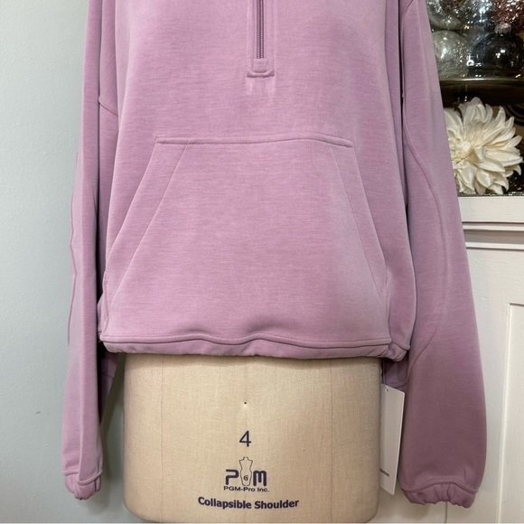 Lululemon Brushed Softstreme Half Zip Hoodie Pullover Rose Blush Size 12 NWT - Picture 6 of 16